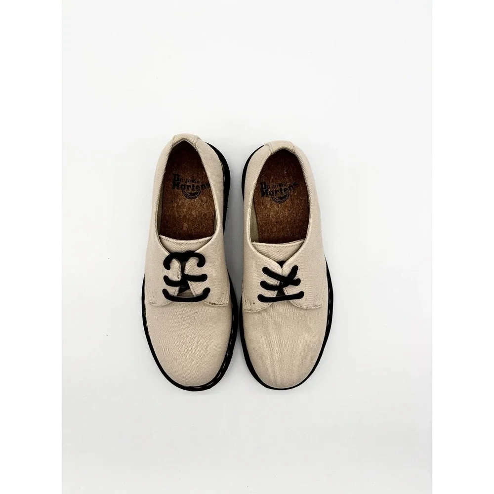 DR MARTENS 1461 Natural Canvas Casual Oxford Shoes Warm Sand Men's 7 Women's 8